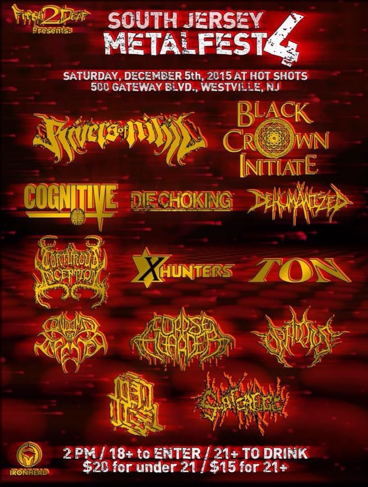 Flyer or poster for a Subterfuge show with Deathfest