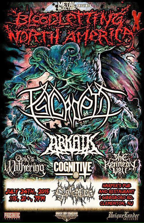 Flyer or poster for a Subterfuge show with Psycroptic